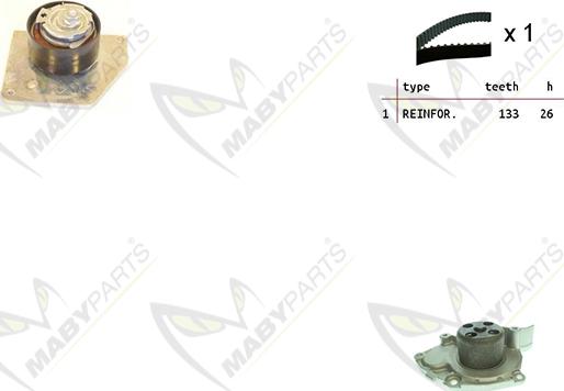 Mabyparts OBKWP0165 - Water Pump & Timing Belt Set autospares.lv