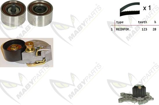 Mabyparts OBKWP0160 - Water Pump & Timing Belt Set autospares.lv