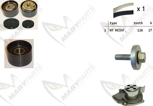 Mabyparts OBKWP0161 - Water Pump & Timing Belt Set autospares.lv