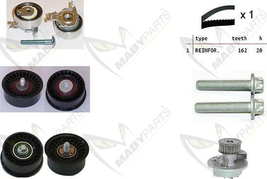 Mabyparts OBKWP0163 - Water Pump & Timing Belt Set autospares.lv