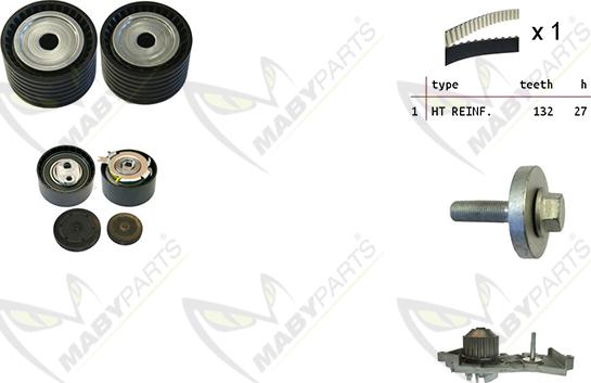 Mabyparts OBKWP0162 - Water Pump & Timing Belt Set autospares.lv