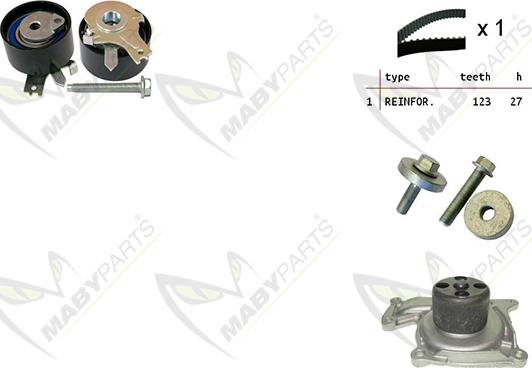 Mabyparts OBKWP0109 - Water Pump & Timing Belt Set autospares.lv