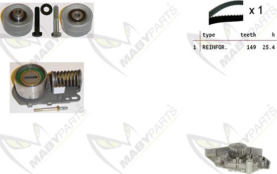 Mabyparts OBKWP0103 - Water Pump & Timing Belt Set autospares.lv