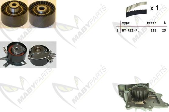Mabyparts OBKWP0116 - Water Pump & Timing Belt Set autospares.lv