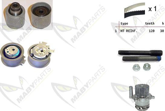 Mabyparts OBKWP0110 - Water Pump & Timing Belt Set autospares.lv