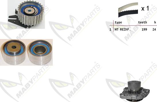 Mabyparts OBKWP0118 - Water Pump & Timing Belt Set autospares.lv