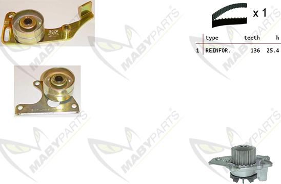 Mabyparts OBKWP0112 - Water Pump & Timing Belt Set autospares.lv