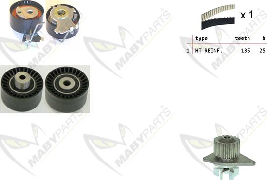 Mabyparts OBKWP0117 - Water Pump & Timing Belt Set autospares.lv