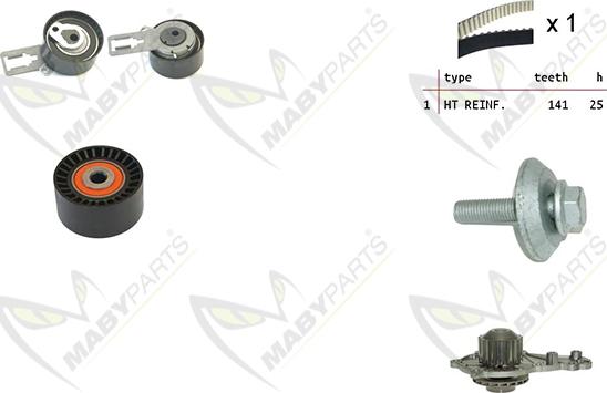 Mabyparts OBKWP0131 - Water Pump & Timing Belt Set autospares.lv