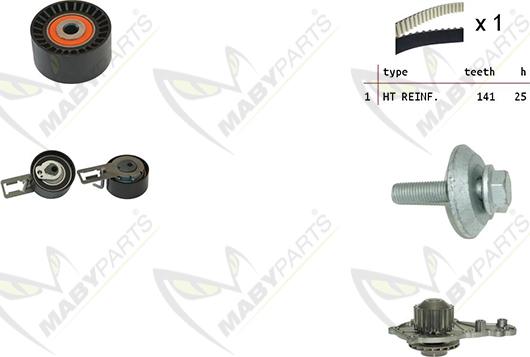 Mabyparts OBKWP0133 - Water Pump & Timing Belt Set autospares.lv