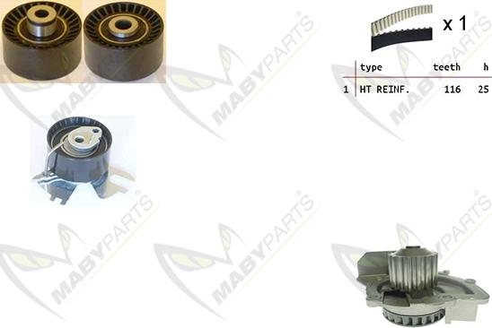 Mabyparts OBKWP0132 - Water Pump & Timing Belt Set autospares.lv