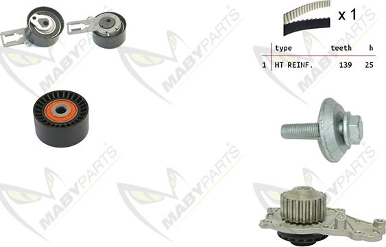 Mabyparts OBKWP0137 - Water Pump & Timing Belt Set autospares.lv