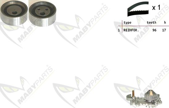 Mabyparts OBKWP0125 - Water Pump & Timing Belt Set autospares.lv