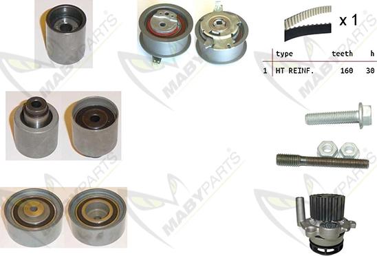 Mabyparts OBKWP0120 - Water Pump & Timing Belt Set autospares.lv