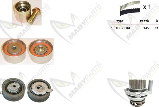 Mabyparts OBKWP0121 - Water Pump & Timing Belt Set autospares.lv