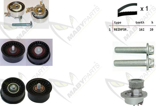 Mabyparts OBKWP0123 - Water Pump & Timing Belt Set autospares.lv