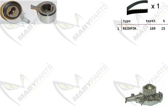 Mabyparts OBKWP0127 - Water Pump & Timing Belt Set autospares.lv