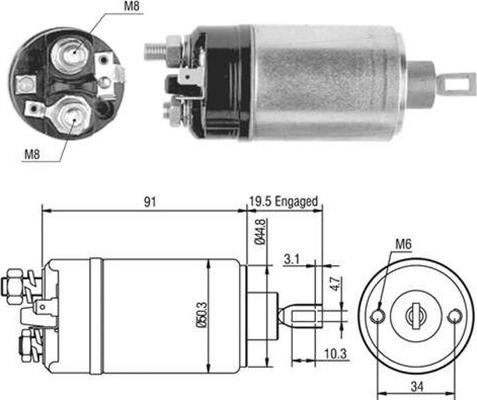 Magneti Marelli 940113050464 - Solenoid Switch, starter autospares.lv