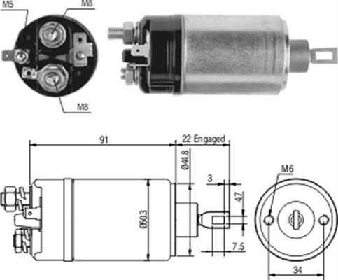 Magneti Marelli 940113050166 - Solenoid Switch, starter autospares.lv