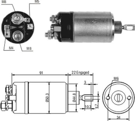 Magneti Marelli 940113050172 - Solenoid Switch, starter autospares.lv