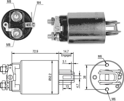 Magneti Marelli 940113050393 - Solenoid Switch, starter autospares.lv