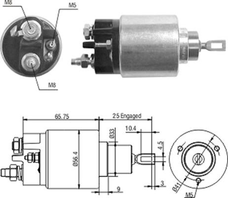 Magneti Marelli 940113050208 - Solenoid Switch, starter autospares.lv