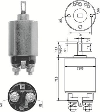 Magneti Marelli 940113050280 - Solenoid Switch, starter autospares.lv