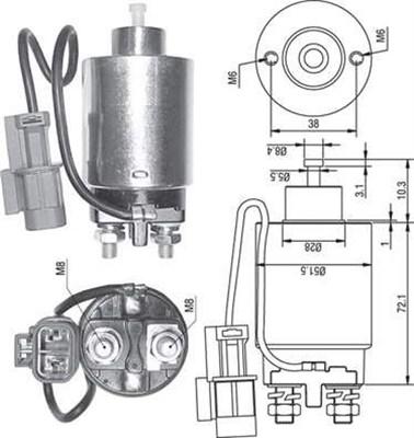 Magneti Marelli 940113050287 - Solenoid Switch, starter autospares.lv