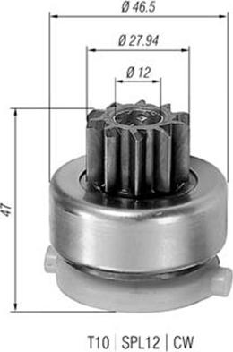 Magneti Marelli 940113020409 - Pinion, bendix, starter autospares.lv