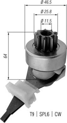 Magneti Marelli 940113020421 - Pinion, bendix, starter autospares.lv