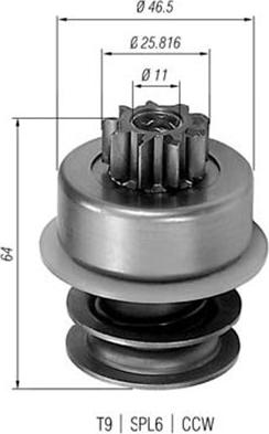 Magneti Marelli 940113020091 - Pinion, bendix, starter autospares.lv