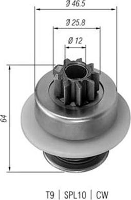 Magneti Marelli 940113020054 - Pinion, bendix, starter autospares.lv