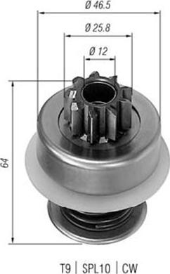 Magneti Marelli 940113020016 - Pinion, bendix, starter autospares.lv