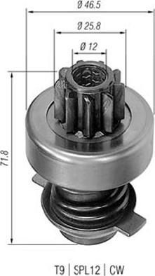 Magneti Marelli 940113020011 - Pinion, bendix, starter autospares.lv