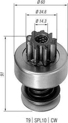 Magneti Marelli 940113020083 - Pinion, bendix, starter autospares.lv