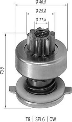 Magneti Marelli 940113020029 - Pinion, bendix, starter autospares.lv