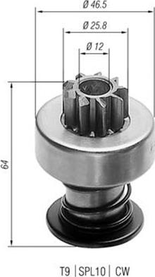 Magneti Marelli 940113020023 - Pinion, bendix, starter autospares.lv