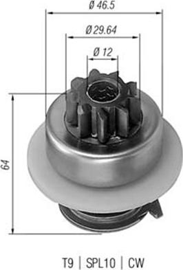 Magneti Marelli 940113020074 - Pinion, bendix, starter autospares.lv