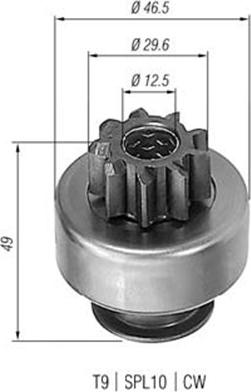 Magneti Marelli 940113020195 - Pinion, bendix, starter autospares.lv