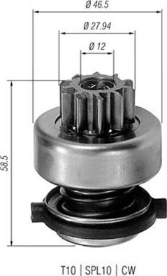 Magneti Marelli 940113020191 - Pinion, bendix, starter autospares.lv