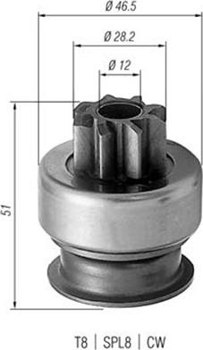 Magneti Marelli 940113020176 - Pinion, bendix, starter autospares.lv