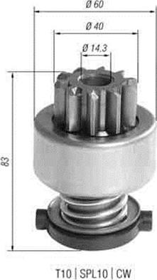 Magneti Marelli 940113020393 - Pinion, bendix, starter autospares.lv