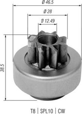 Magneti Marelli 940113020345 - Pinion, bendix, starter autospares.lv