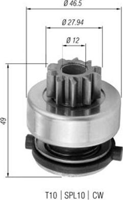 Magneti Marelli 940113020357 - Pinion, bendix, starter autospares.lv