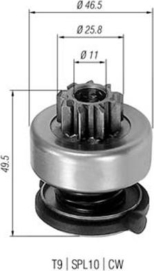 Magneti Marelli 940113020301 - Pinion, bendix, starter autospares.lv