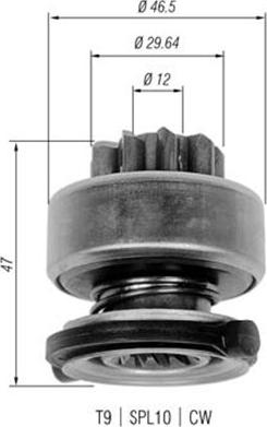 Magneti Marelli 940113020335 - Pinion, bendix, starter autospares.lv