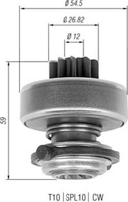 Magneti Marelli 940113020323 - Pinion, bendix, starter autospares.lv