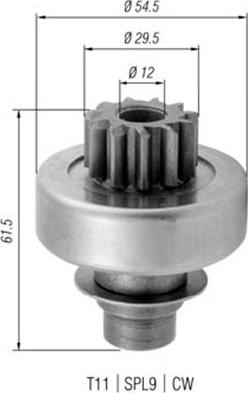 Magneti Marelli 940113020322 - Pinion, bendix, starter autospares.lv