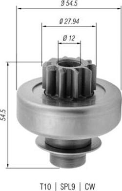 Magneti Marelli 940113020379 - Pinion, bendix, starter autospares.lv