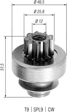 Magneti Marelli 940113020240 - Pinion, bendix, starter autospares.lv